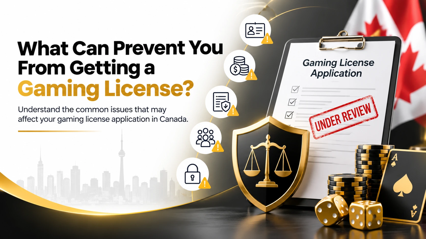 What Can Prevent You From Getting a Gaming License infographic with application checklist